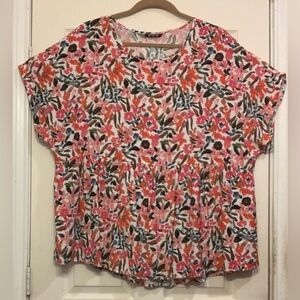 Bloomchic Mixed Colored Floral Print Size 28 Flowy Blouse. 2957-B1